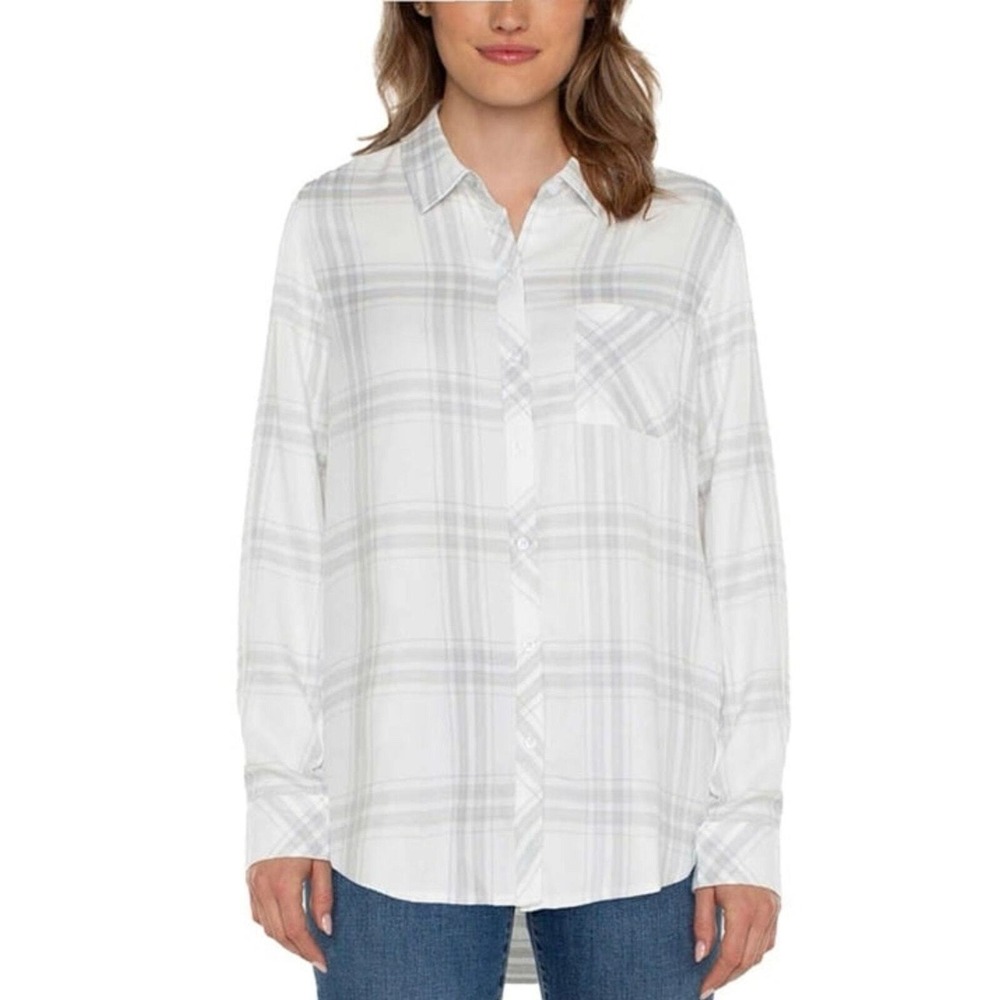NWT Well Worn Women's' Long Sleeve Classic Plaid Button-Up Shirt